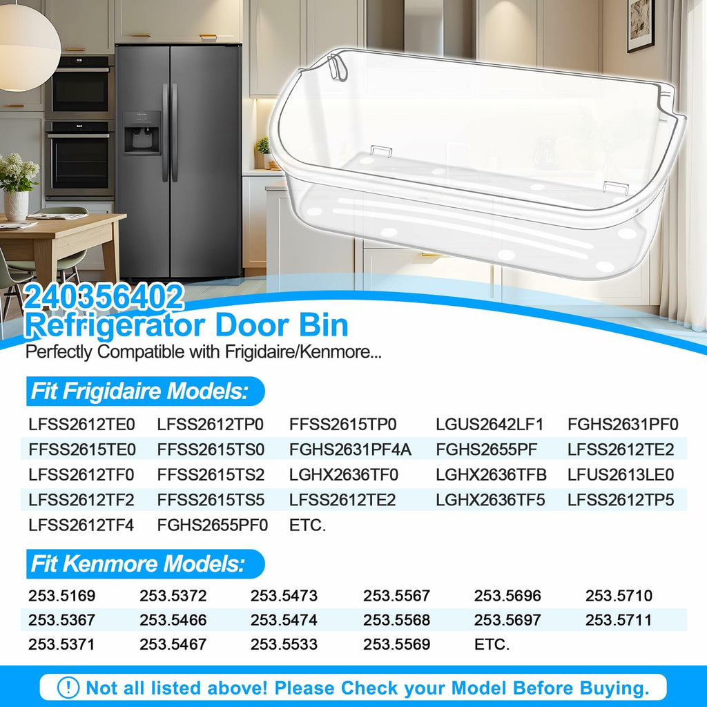 UPGRADED 240356402 Refrigerator Door Bin Compatible with Frigidaire Door Shelf