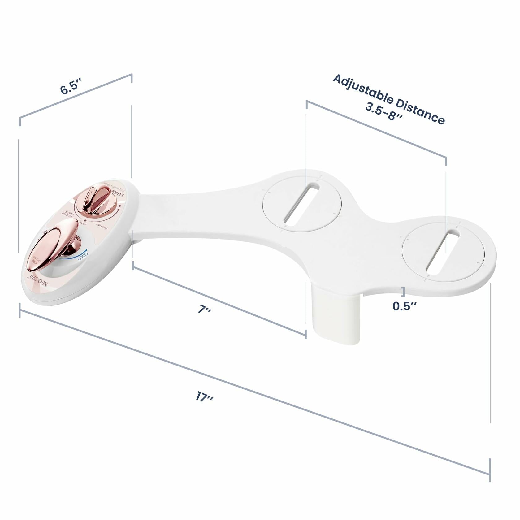 LUXE Bidet NEO 320 - Warm Water, Dual Nozzle, Self-Cleaning, Non-Electric Bidet