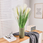 Green Ceramic Flower Vase for Pampas Grass, 8 inch Small Decorative Centerpiece