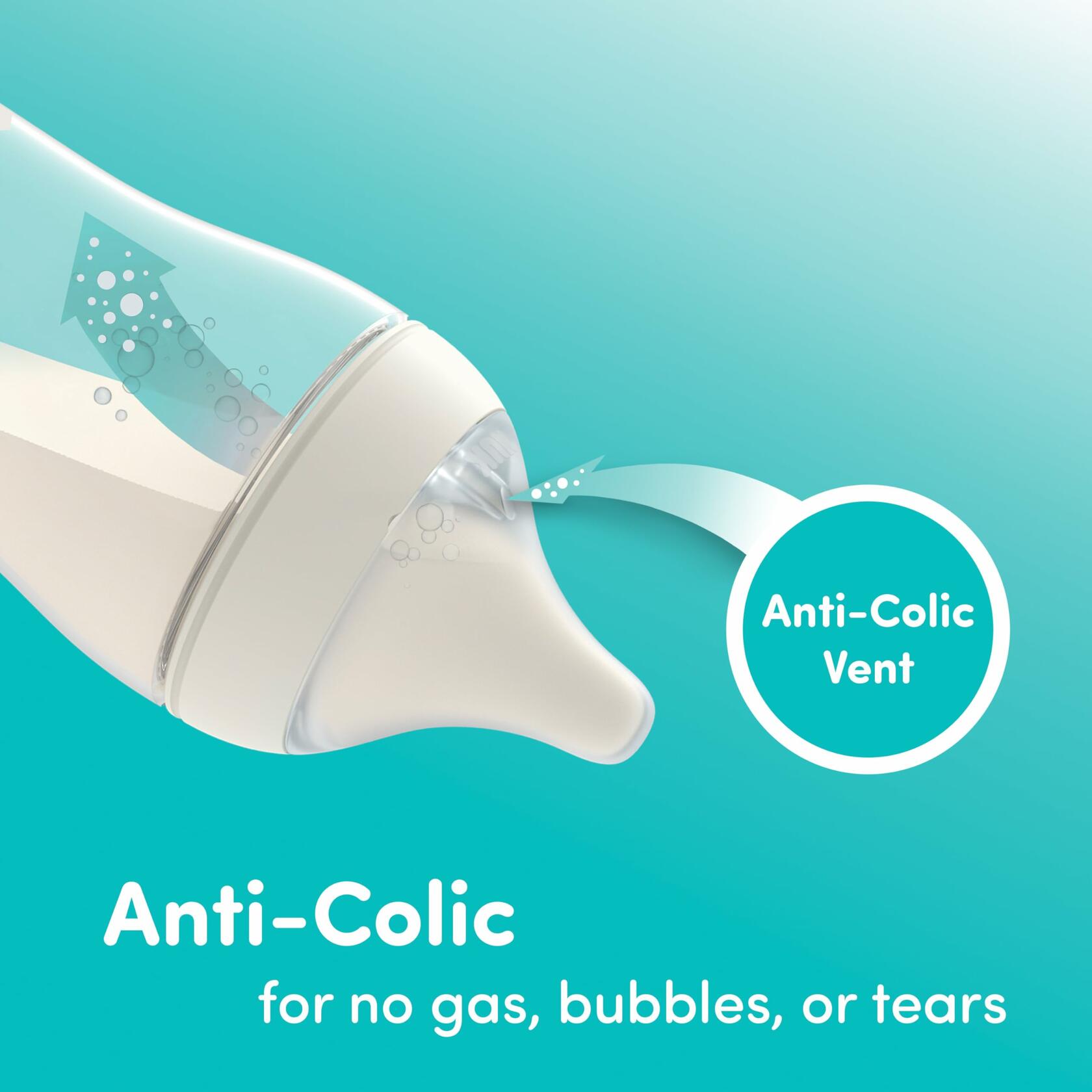 4 Pack NUK Perfect Match 2-in-1 Natural and Anti-Colic Bottle with Medium Flow,