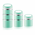 Lille Home Stackable Stainless Steel Thermal Compartment Lunch/Snack Box, 3-Tier