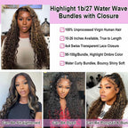 Highlight Water Curly Bundles Human Hair Honey Blonde Balayage Virgin Human Hair