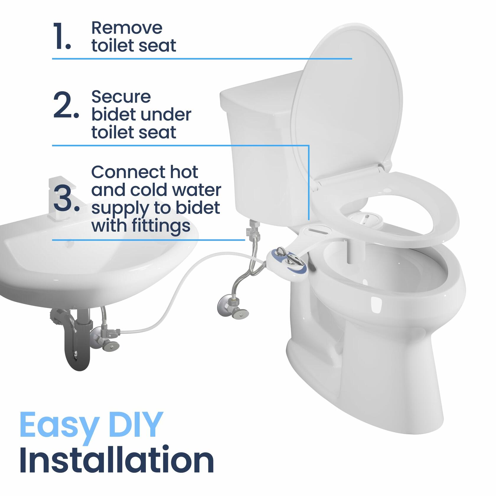 LUXE Bidet NEO 320 - Warm Water, Dual Nozzle, Self-Cleaning, Non-Electric Bidet