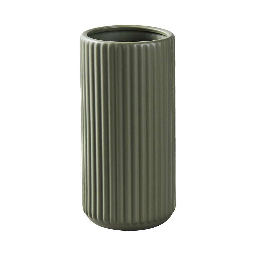 Green Ceramic Flower Vase for Pampas Grass, 8 inch Small Decorative Centerpiece