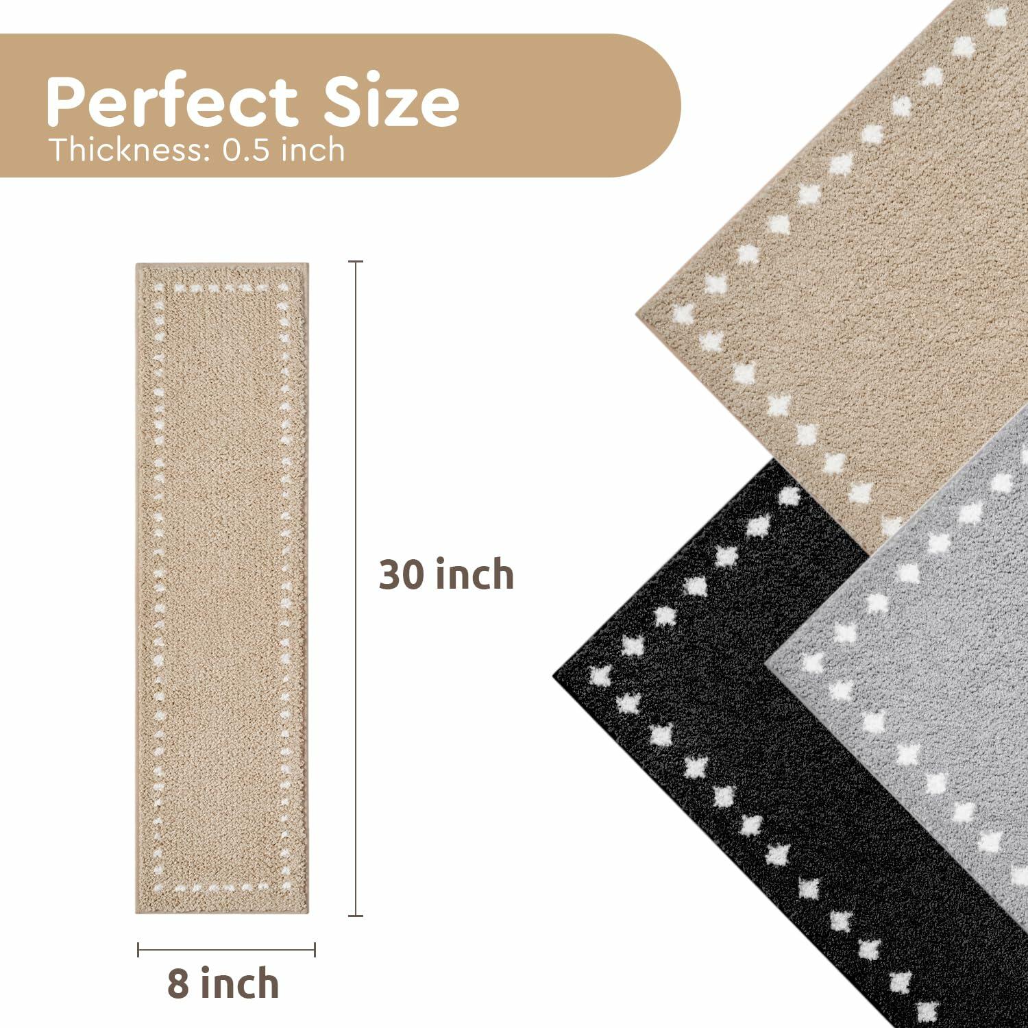 tchdio Stair-Treads Non Slip Indoor, 8"x30"  Stair Treads for Wooden Steps 15PC,