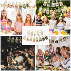 Birthday Photo Banner with 2 Strings of Fairy Lights for Children and Adult