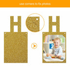Birthday Photo Banner with 2 Strings of Fairy Lights for Children and Adult