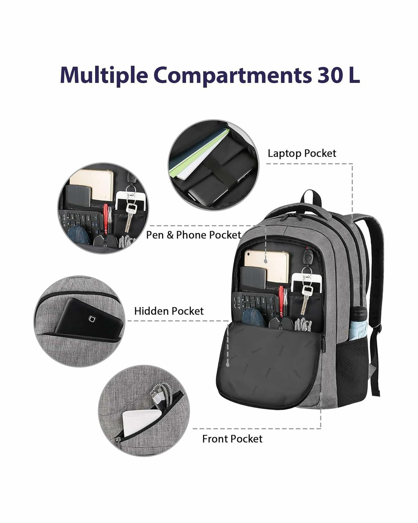 MATEIN Travel Laptop Backpack, 17 Inch Work TSA Approved Carry on Backpack,