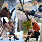 X-CHENG Fleece Lined Tights Sheer Women - Fake Translucent Warm Pantyhose