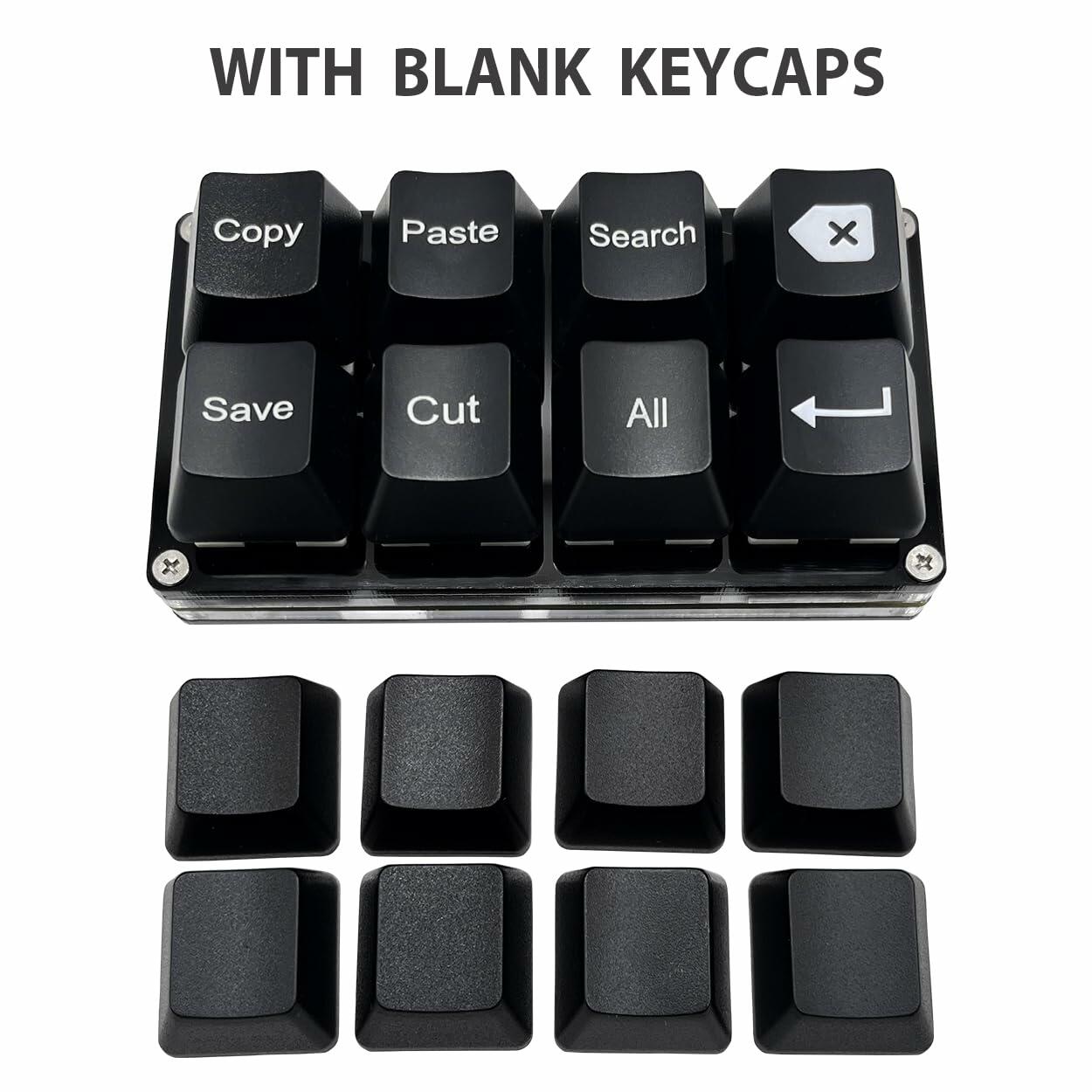 BTXETUEL Copy Paste Search Backspace Save Cut All Enter 8-Key Keyboard