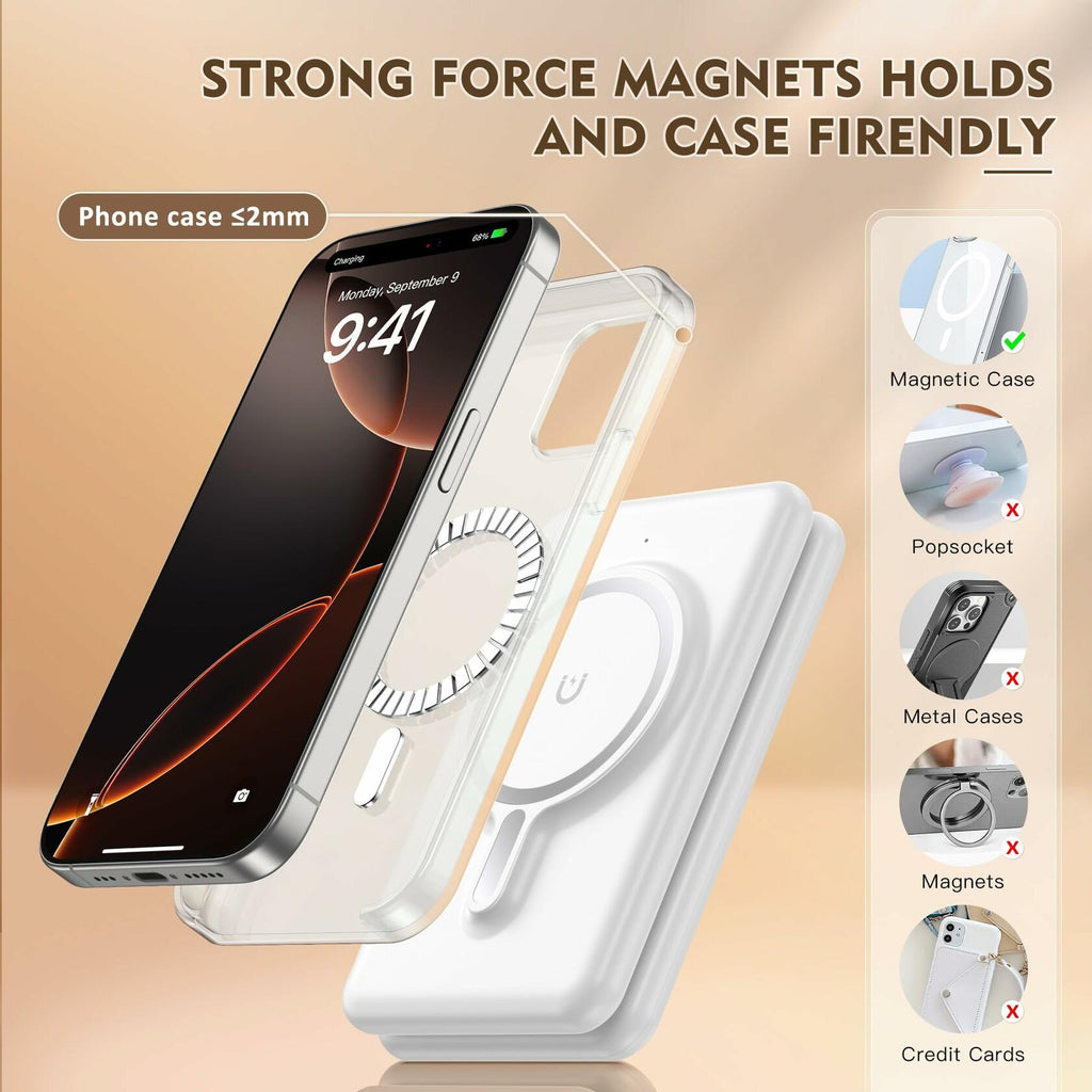 Magnetic Wireless Charger for iPhone: 3 in 1 Travel Charging Station for Apple