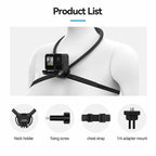 TELESIN Neck Mount SE 2.0 with Air Cushion, Adjustable Chest Strap and Neck