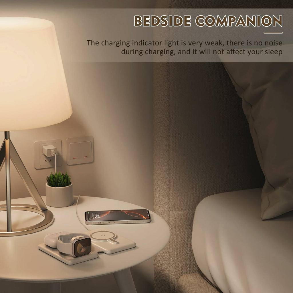 Magnetic Wireless Charger for iPhone: 3 in 1 Travel Charging Station for Apple