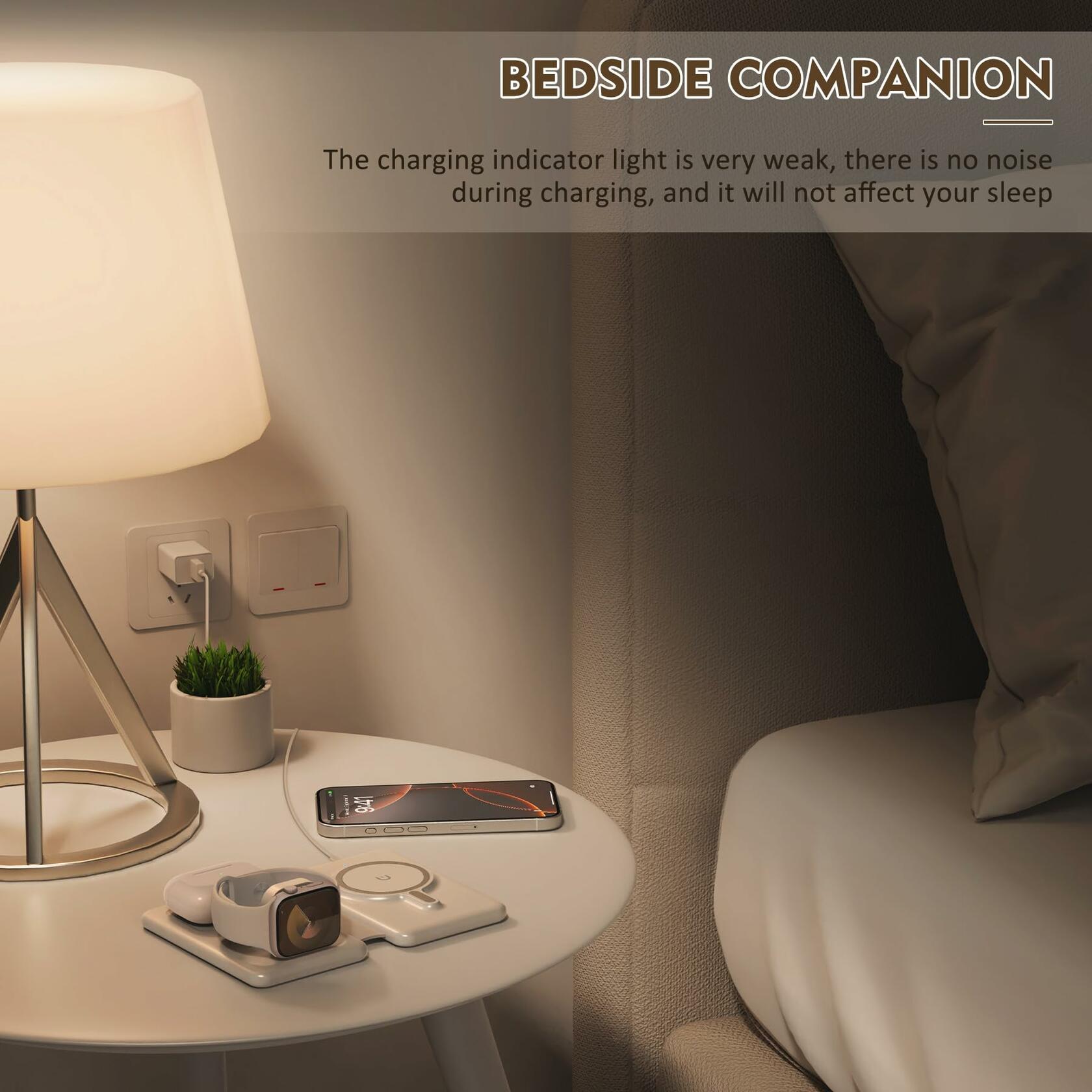 Magnetic Wireless Charger for iPhone: 3 in 1 Travel Charging Station for Apple