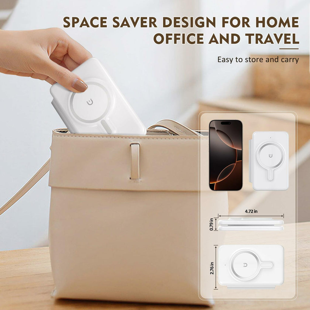 Magnetic Wireless Charger for iPhone: 3 in 1 Travel Charging Station for Apple
