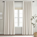 Topfinel Cream Linen Blackout Curtains 84 Inch Long for Bedroom Living Room,