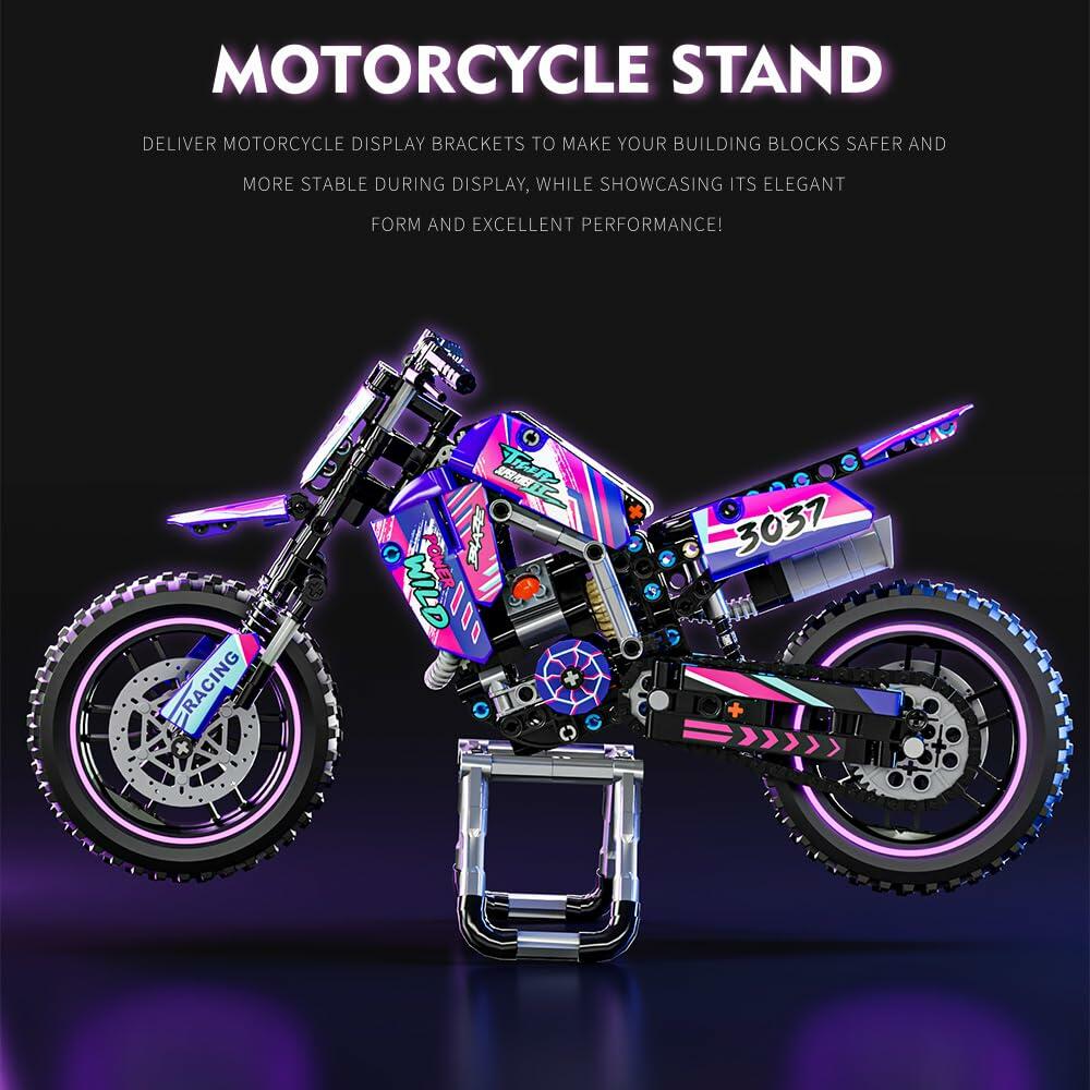 Mesiondy Motorcycle Building Block Set - 476 PCS Collectible Motorcycle Display