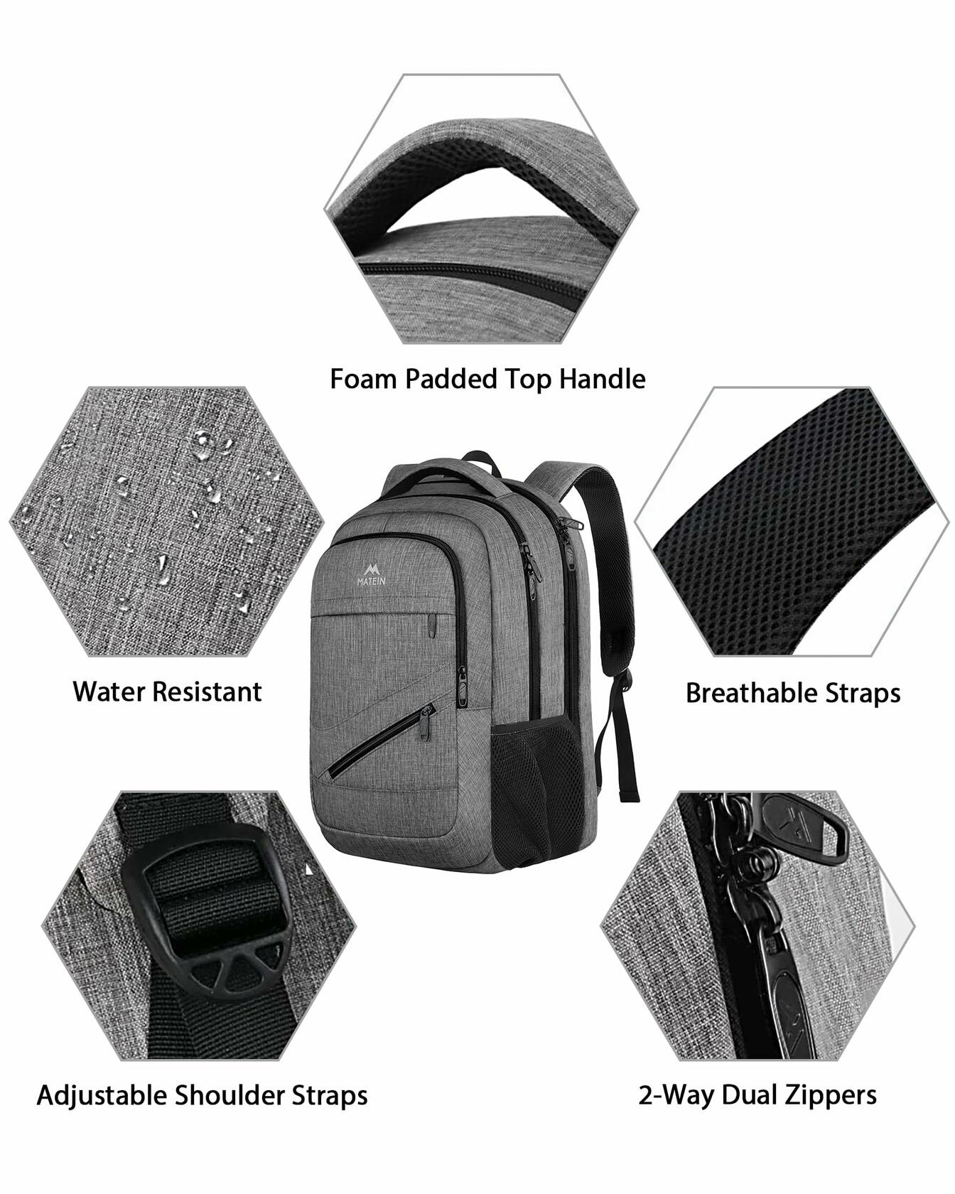 MATEIN Travel Laptop Backpack, 17 Inch Work TSA Approved Carry on Backpack,