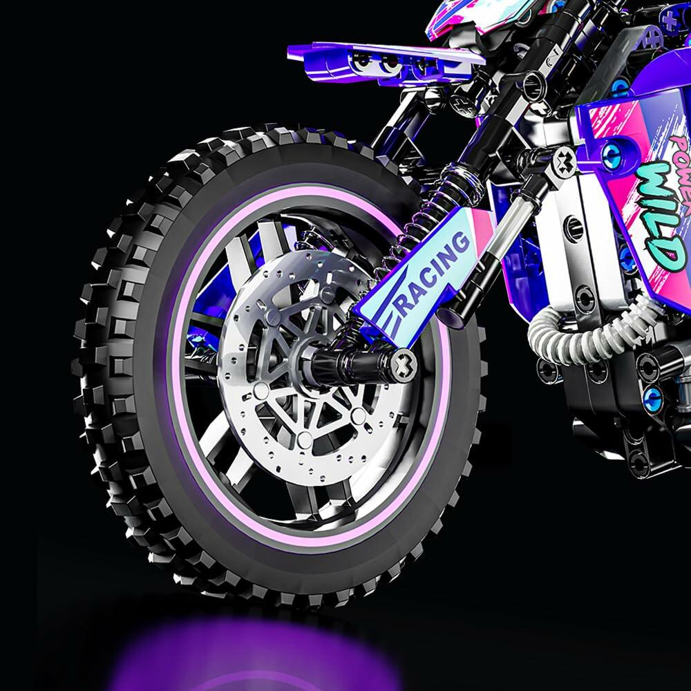 Mesiondy Motorcycle Building Block Set - 476 PCS Collectible Motorcycle Display