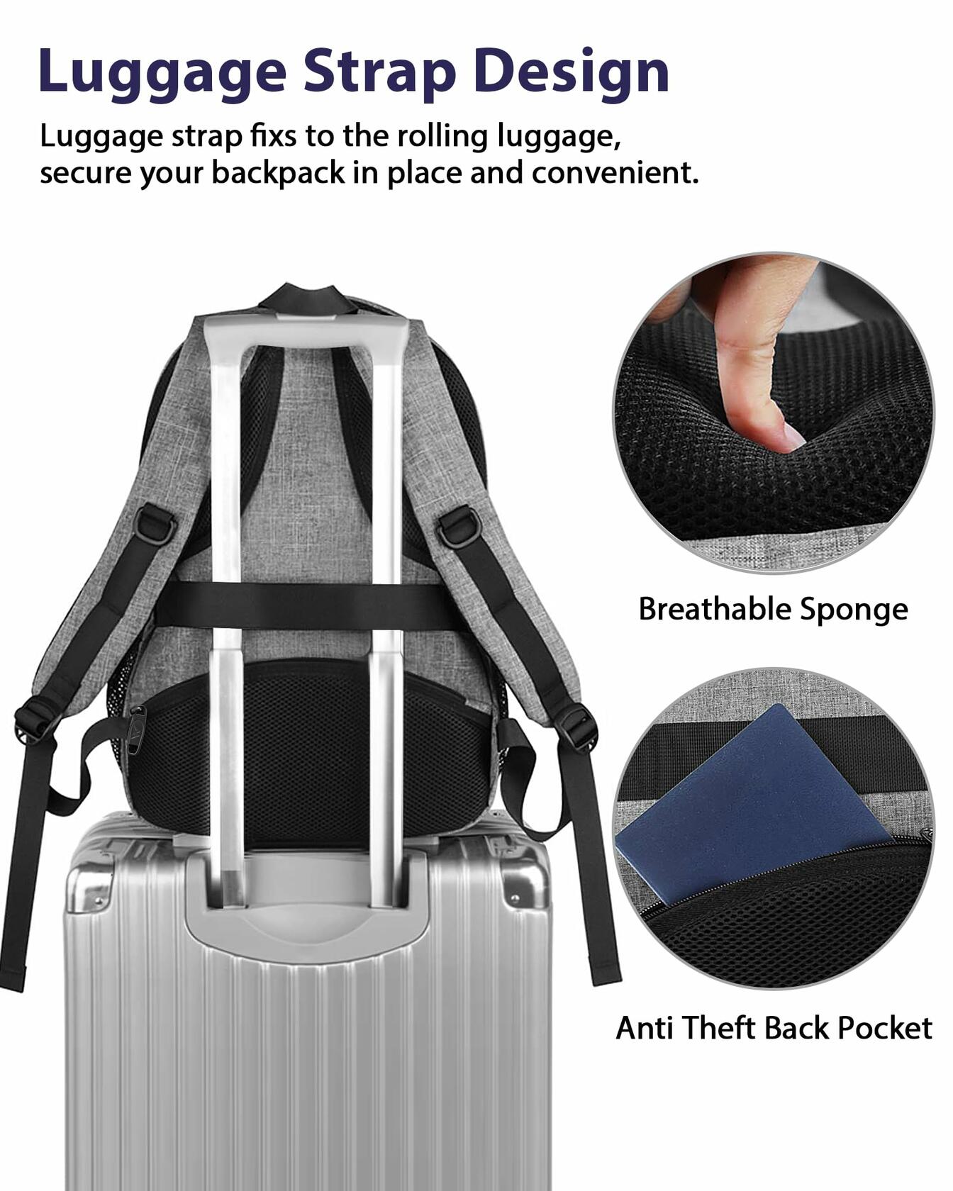 MATEIN Travel Laptop Backpack, 17 Inch Work TSA Approved Carry on Backpack,