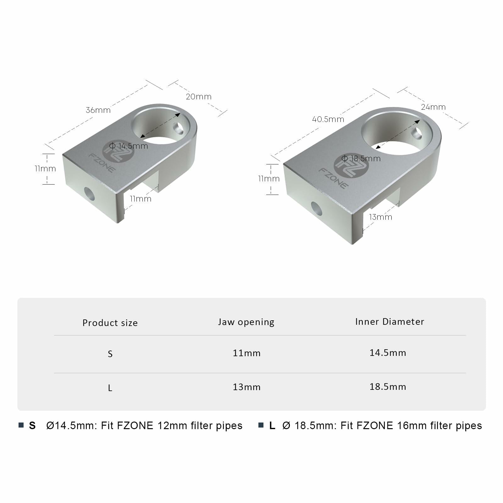 FZONE Mini Aquarium Fixing Clamp, Aluminum Alloy Holder for Rimless Aquariums