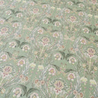 Huborise 17.5", 4Pcs Boho Sheets Silky Green Floral Bed Sheet Set Queen Size