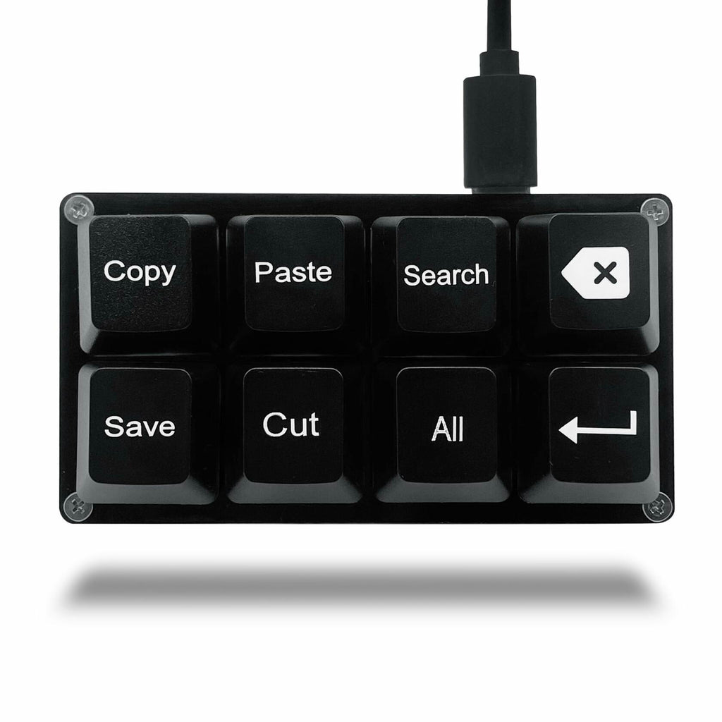 BTXETUEL Copy Paste Search Backspace Save Cut All Enter 8-Key Keyboard