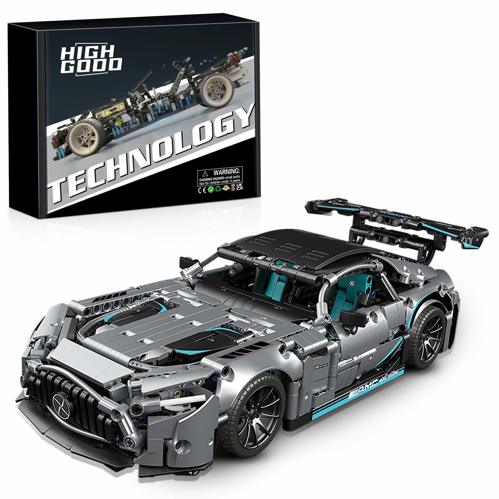 HIGH GODO 1466 Pieces Racing Car Building Kit for Adults,1:14 MOC Super Sports