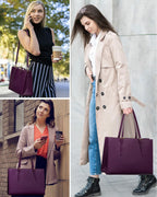 LOVEVOOK 15.6 Inch Laptop Bag for women, Large Waterproof PU Leather Work