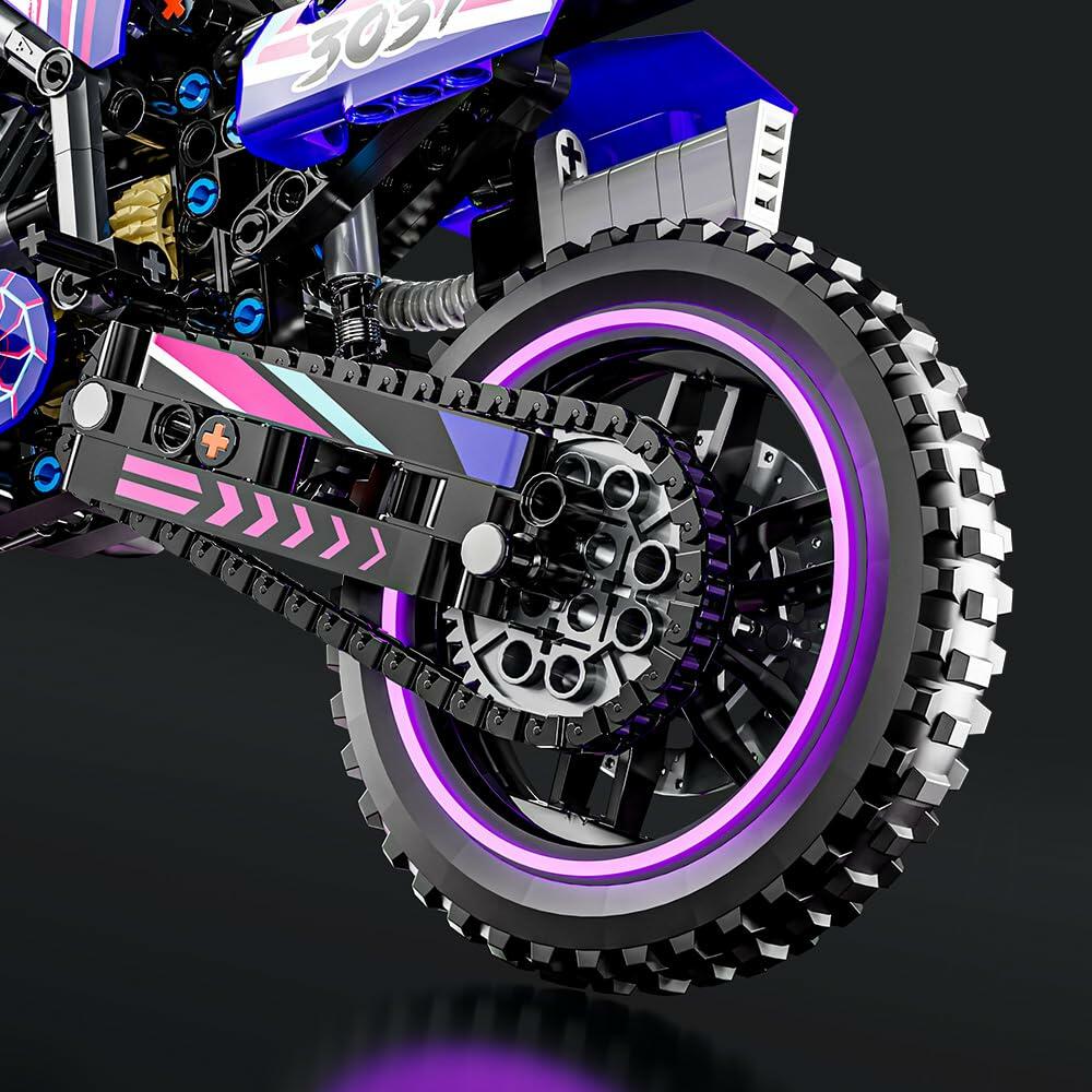 Mesiondy Motorcycle Building Block Set - 476 PCS Collectible Motorcycle Display