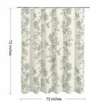 MitoVilla Sage Green Farmhouse Shower Curtain Set, 72" W x 72" L Cotton Floral