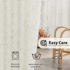 FMFUNCTEX Linen Sheer Curtains for Bedroom, Beige Curtains 84 inches Long for