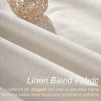 Topfinel Cream Linen Blackout Curtains 84 Inch Long for Bedroom Living Room,