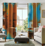 Asuexpect 52x84 Inches Rust Curtains 2 Panels Abstract Curtain Room Darkening