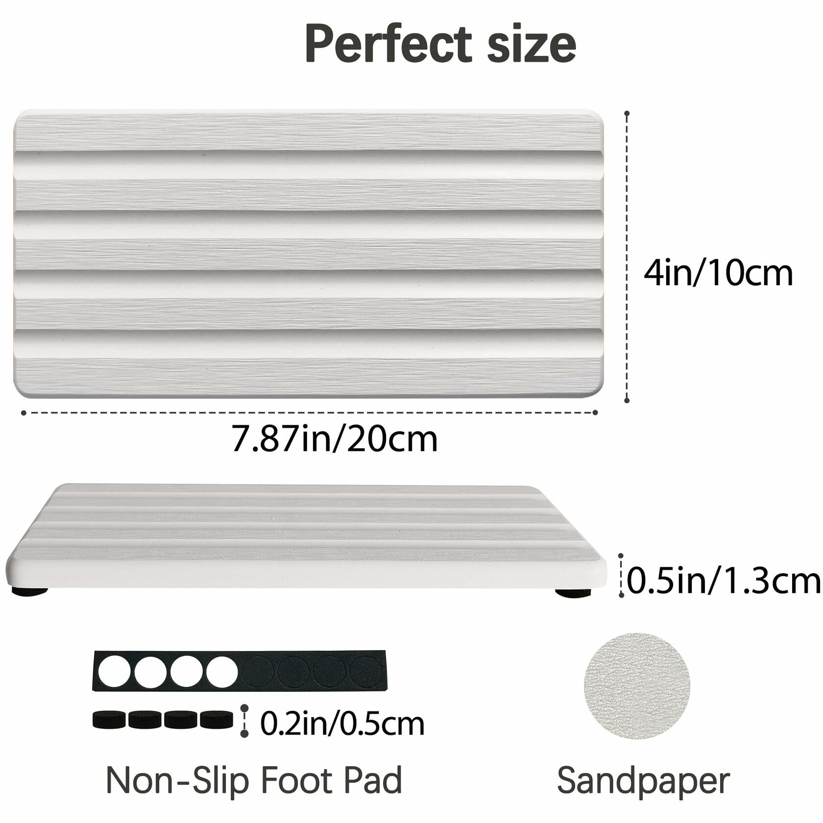 2 PCS Water Absorbing Stone Trays for Bathroom Sink & Kitchen Counter,
