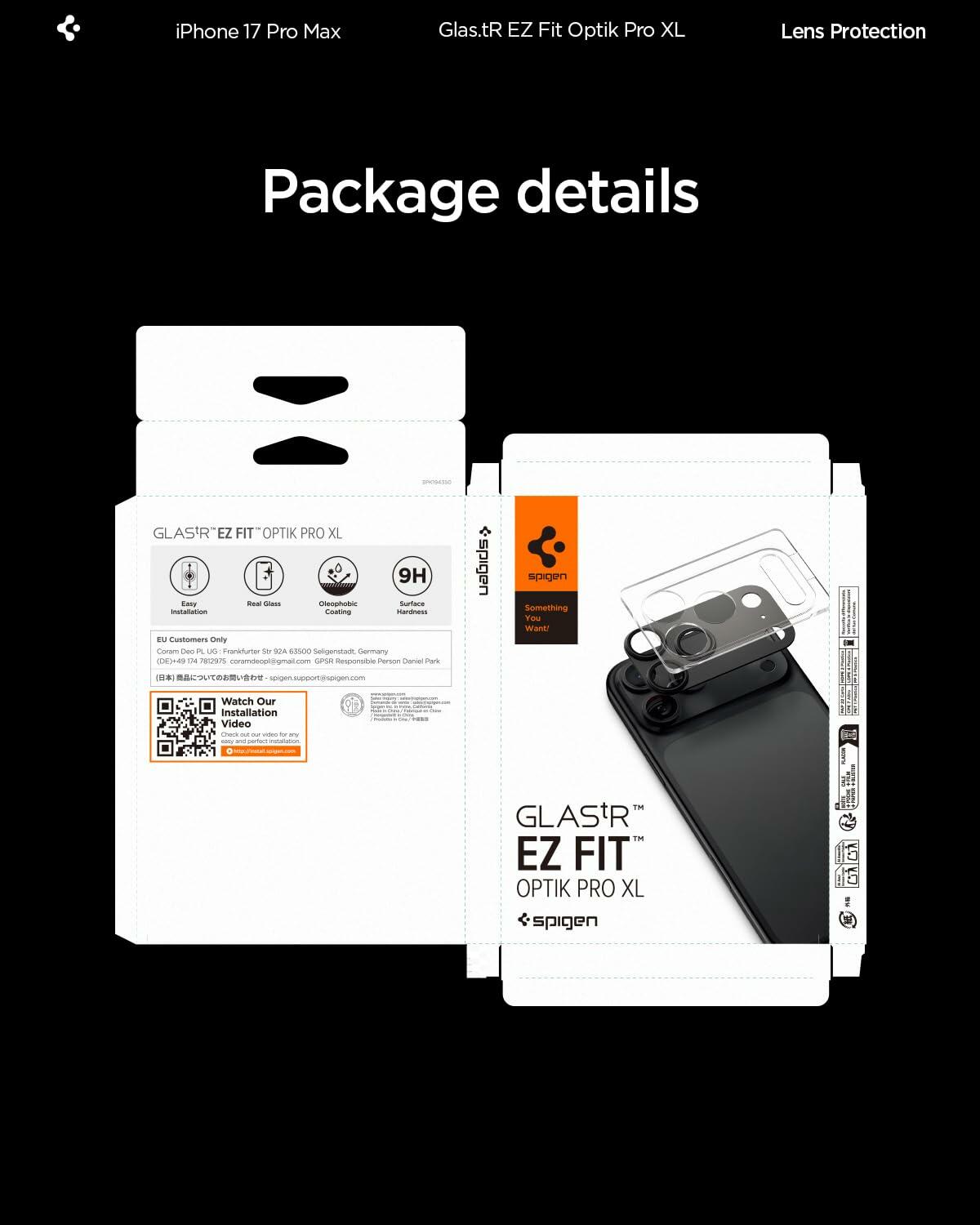 Spigen Camera Lens Screen Protector [GlasTR EZ Fit Optik Pro XL] Designed for