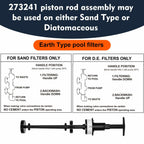 Bullro Upgraded 273241 Piston Rod Assembly for Pentair Backwash Valve, 2-Inch