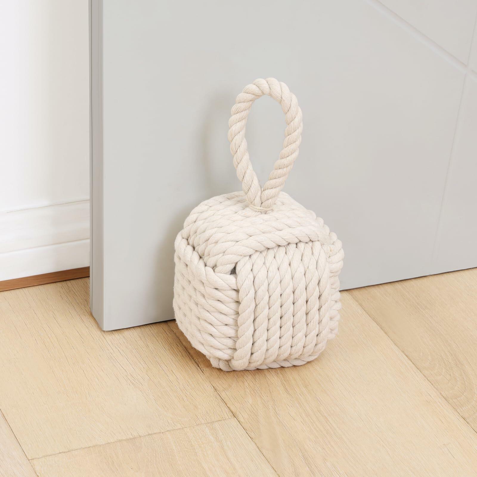Optish Decorative Door Stoppers for Standard Interior Doors - Cute Rope Knot