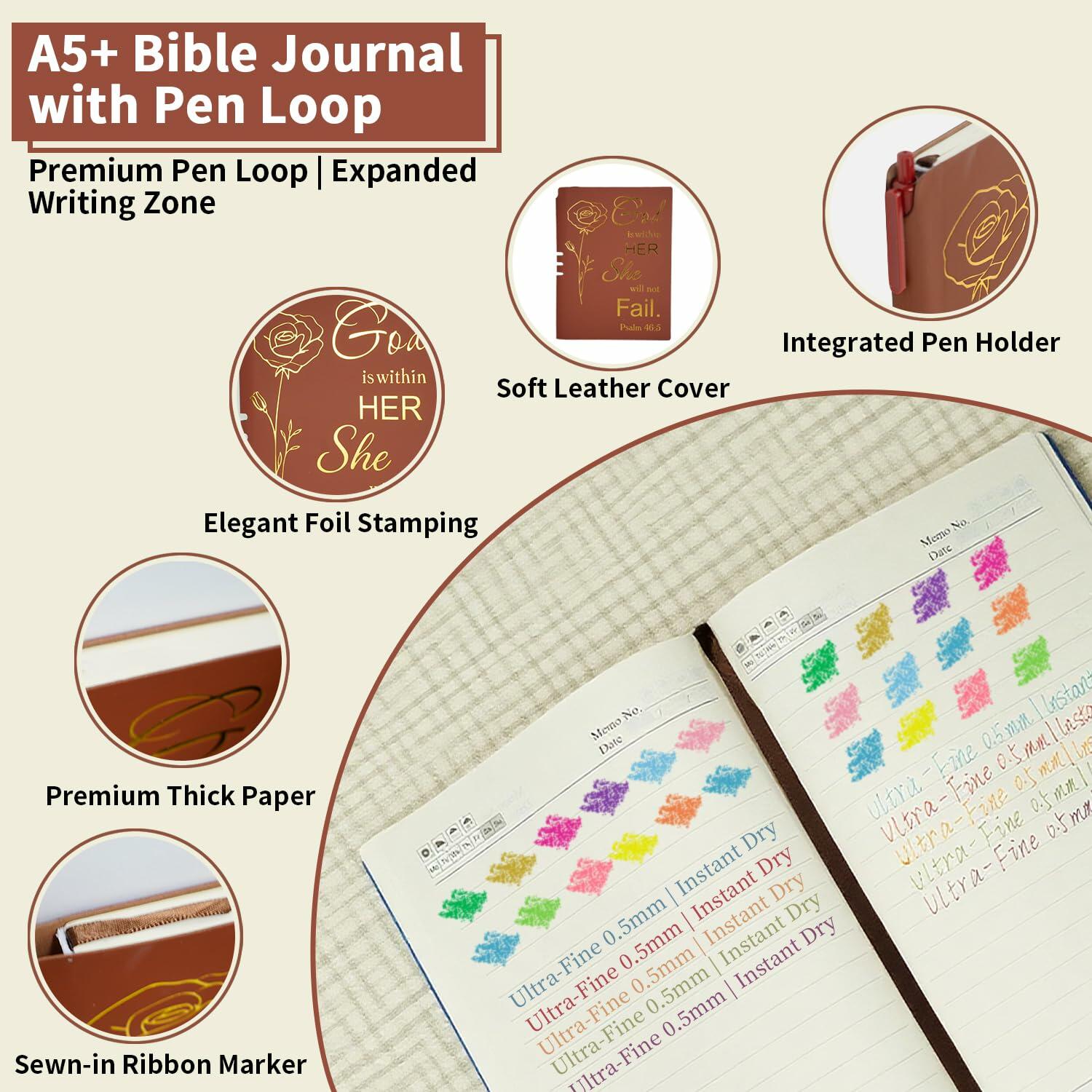 25 PCS Bible Study Supplies Kit, Large Capacity Canvas Tote Bag for Women