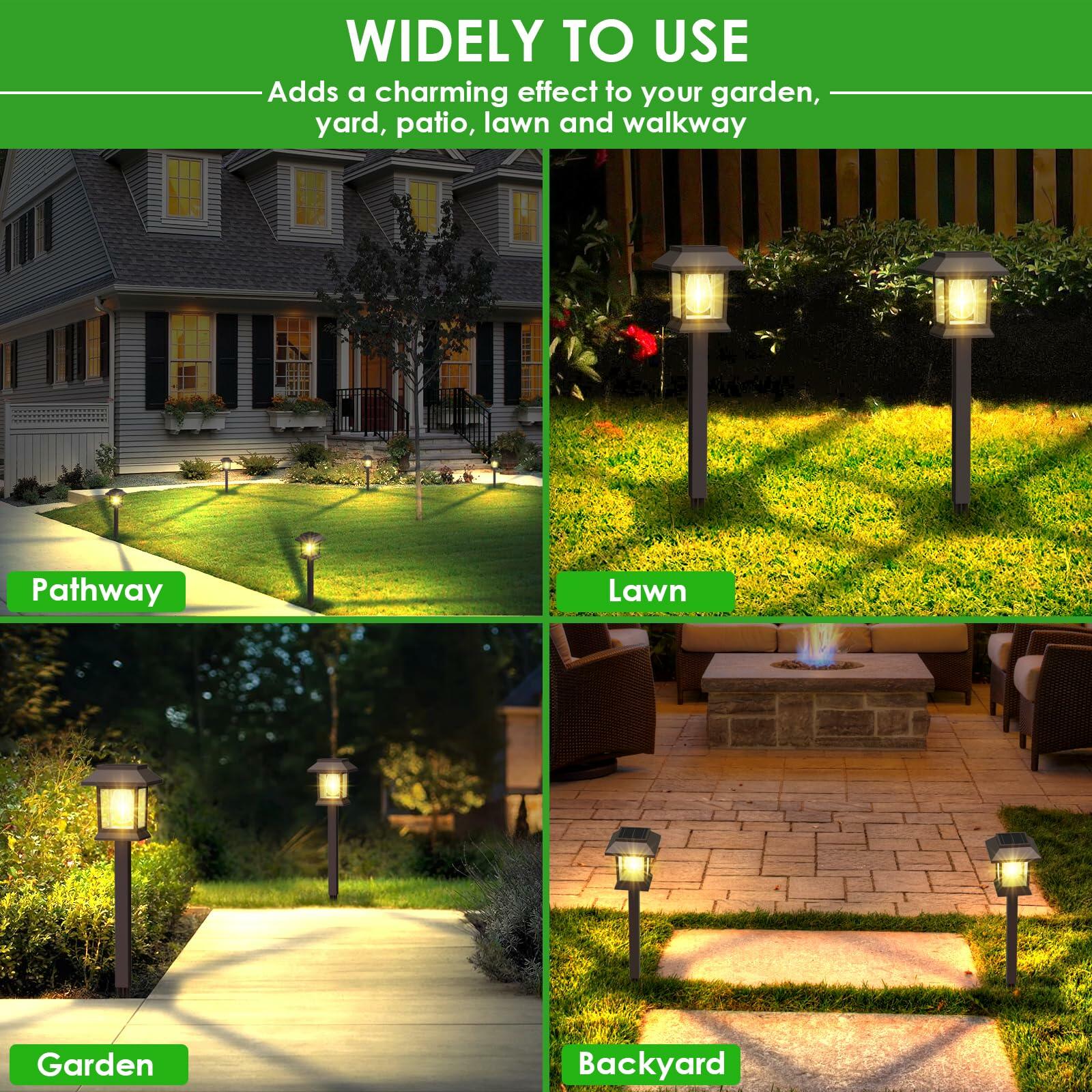 Benany Solar Outdoor Lights, 12 Pack Solar Pathway Lights Waterproof, Landscape