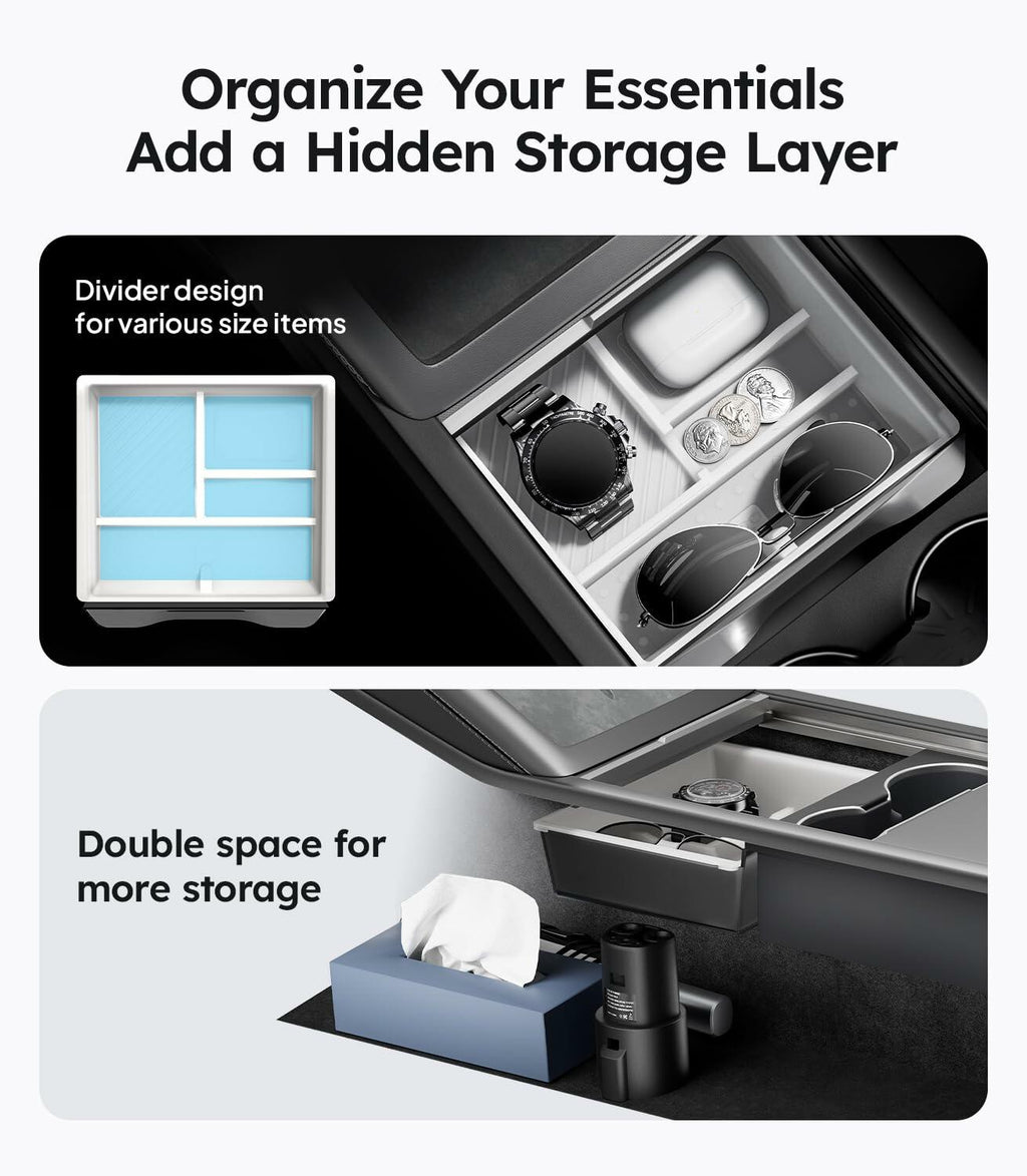 Wigoo Center Console Organizer for Tesla Model Y Juniper (Only Premium &