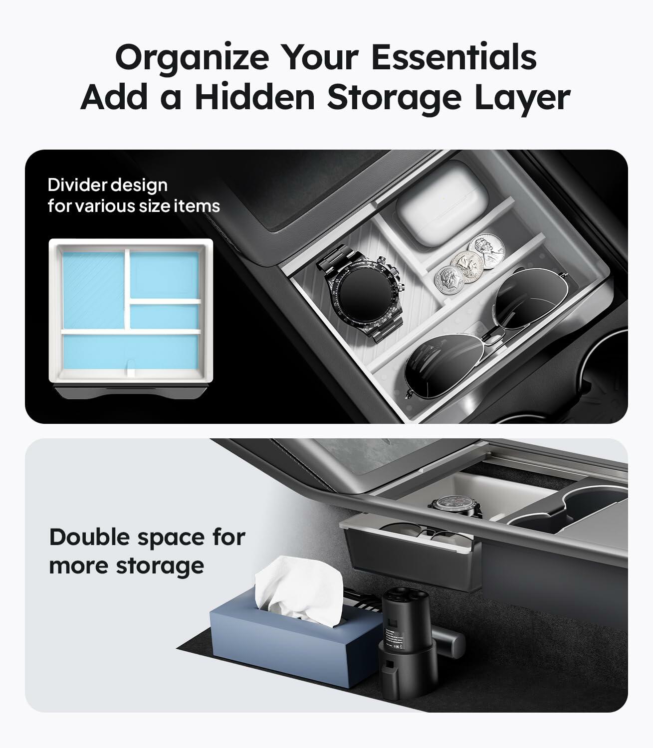 Wigoo Center Console Organizer for Tesla Model Y Juniper (Only Premium &