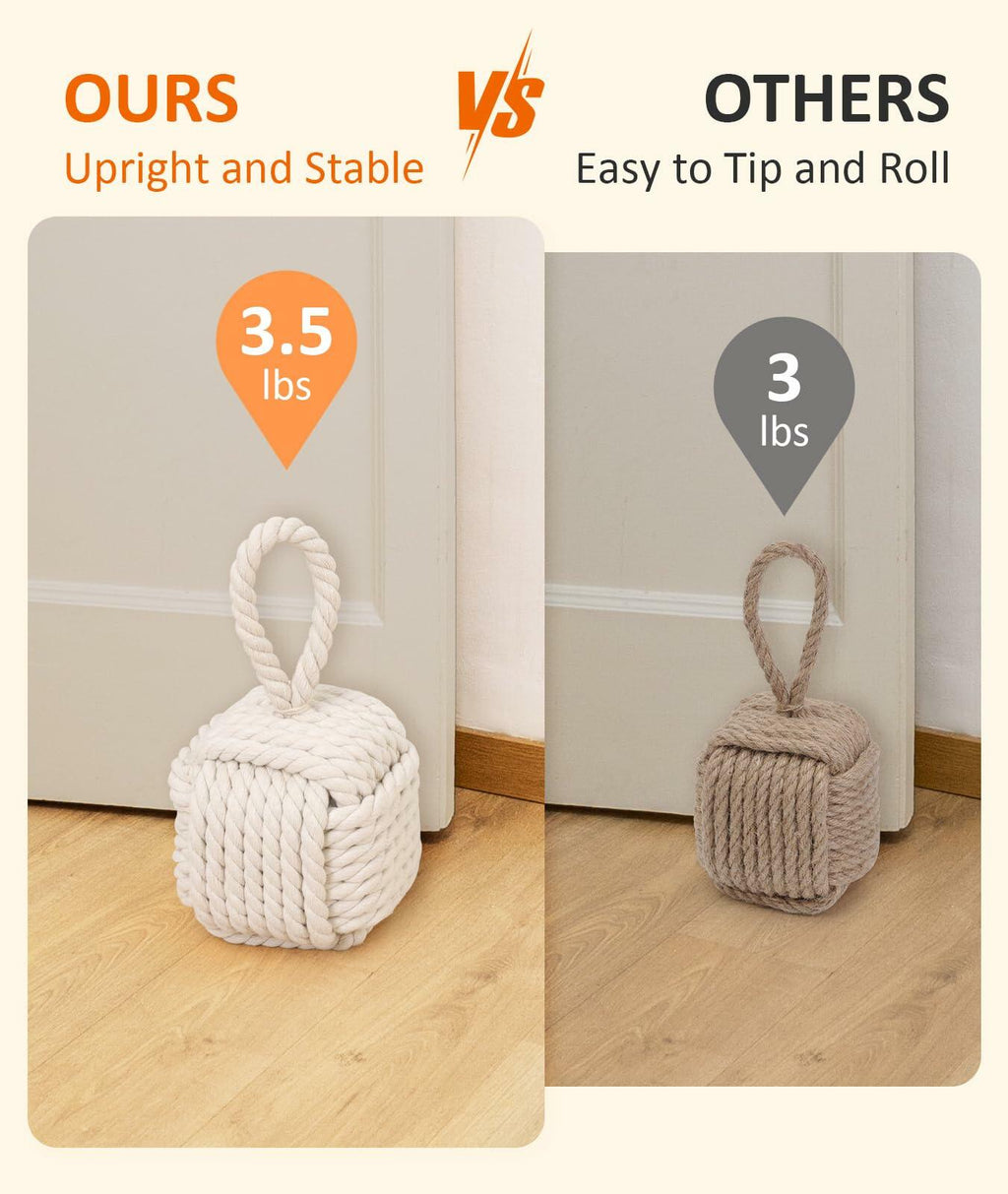 Optish Decorative Door Stoppers for Standard Interior Doors - Cute Rope Knot