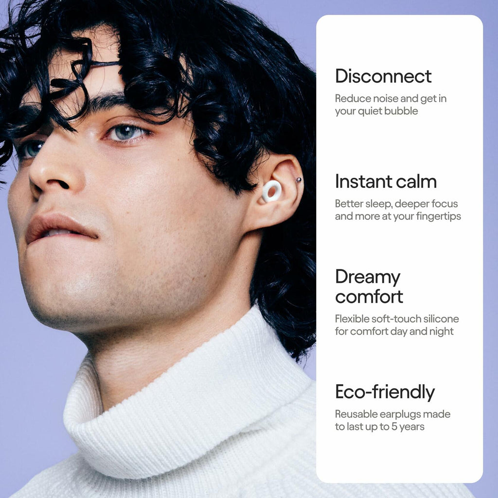 Loop Quiet 2 Ear Plugs Ultra-Comfy Reusable Noise-Reducing Earplugs for Sleep,