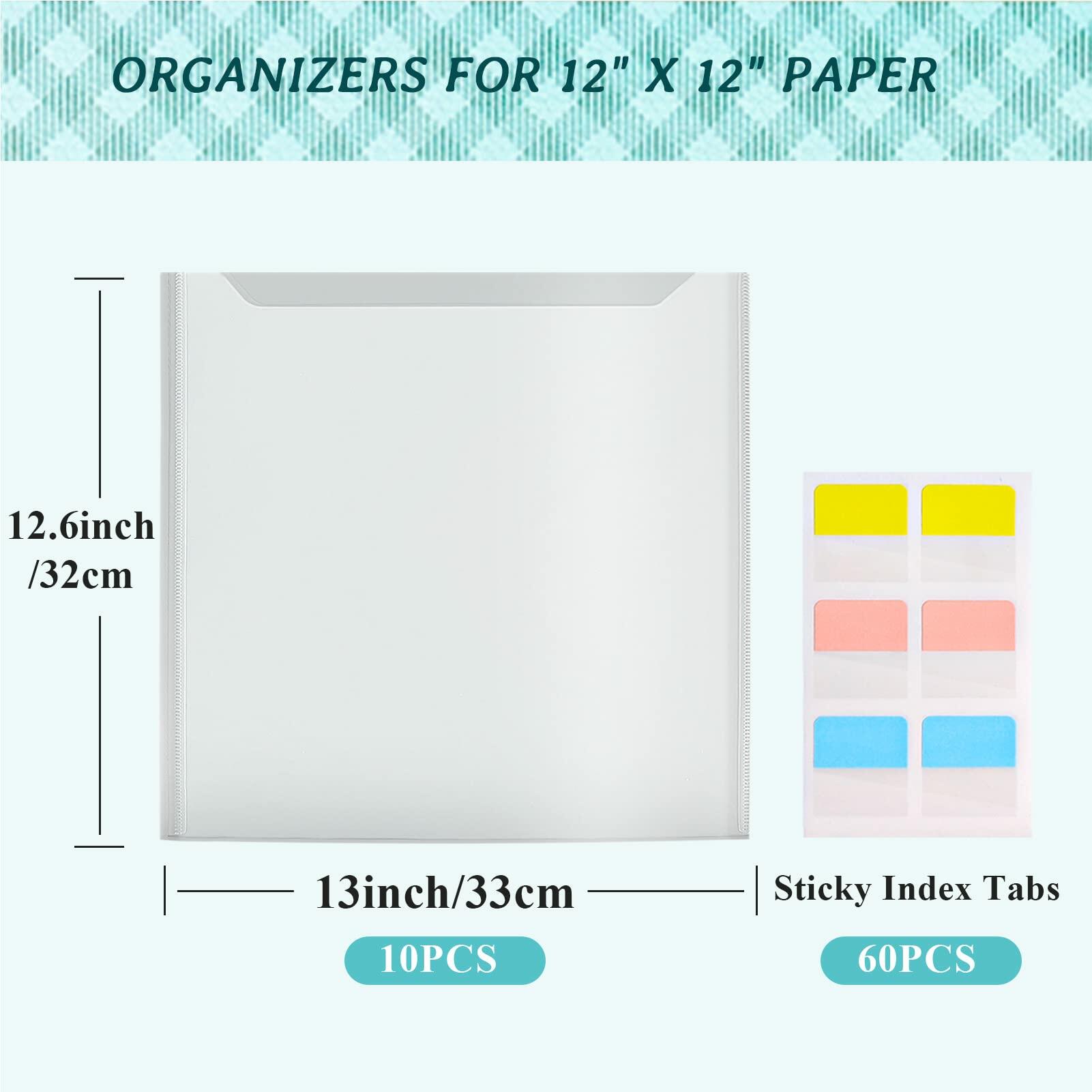 Caydo Scrapbook Paper Storage Organizer with 60 Sticky Index Tabs, 10 Pack
