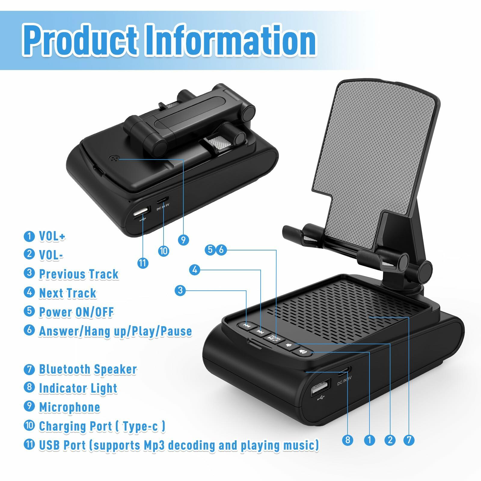 Birthday Gifts for Men Him, Cell Phone Stand with Wireless Bluetooth Speaker and