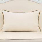 Alerfa 12 x 20 Inches White Geometric Gold Leather Striped Cushion Cases