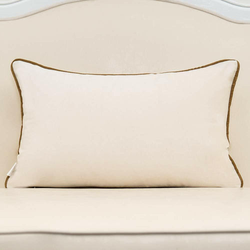Alerfa 12 x 20 Inches White Geometric Gold Leather Striped Cushion Cases