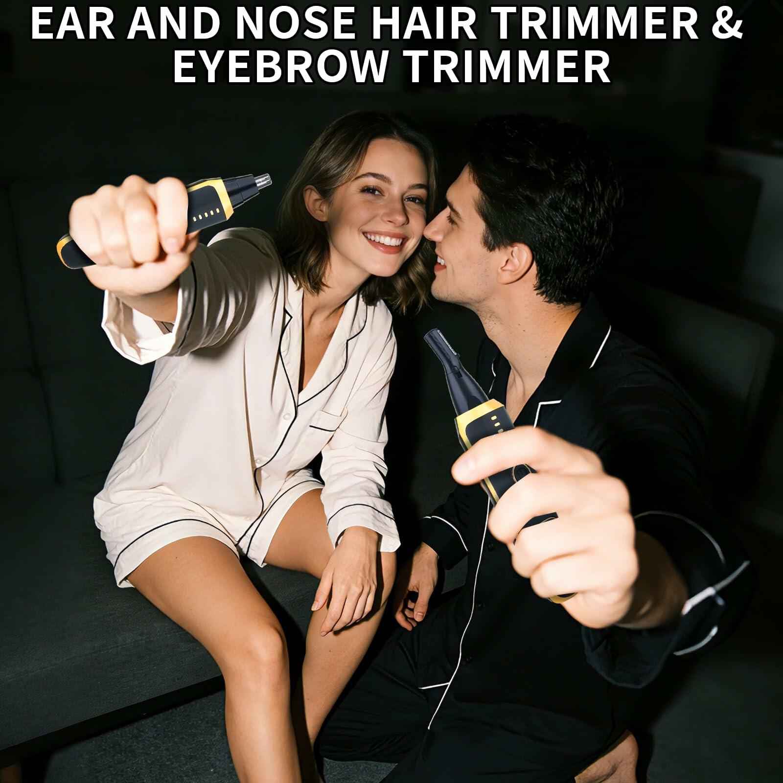 Yunmiss Nose and Ear Hair Trimmer for Men Women,2 in 1 LED Display Eyebrow Hair