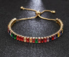 Wovanoo 2 Pieces Tennis Bracelets for Women Cubic Zirconia Bracelet Rhinestone
